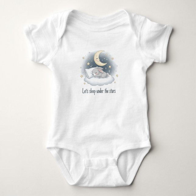 Sweet Dreams Bunny - Lunar Rocker Baby Bodysuit (Front)