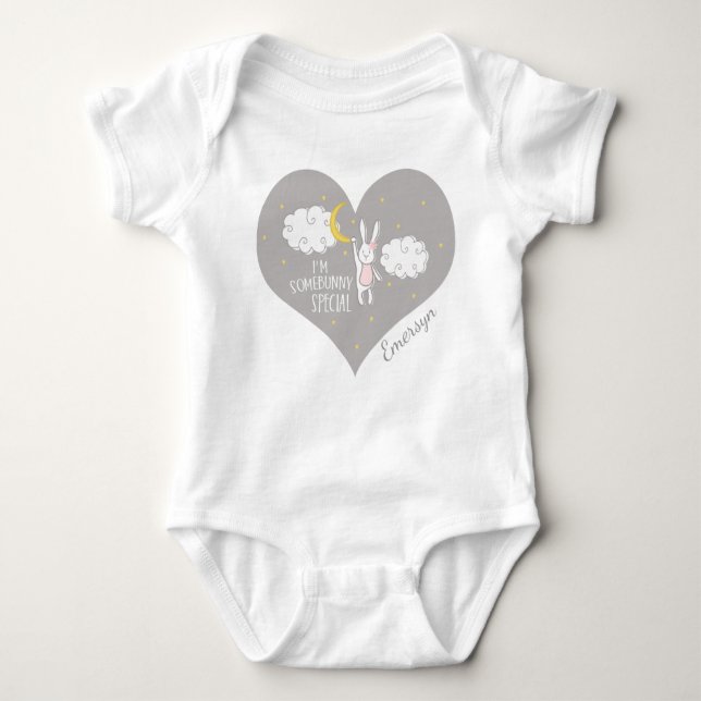 "Sweet Dreams Bunny" Personalized Baby Bodysuit (Front)
