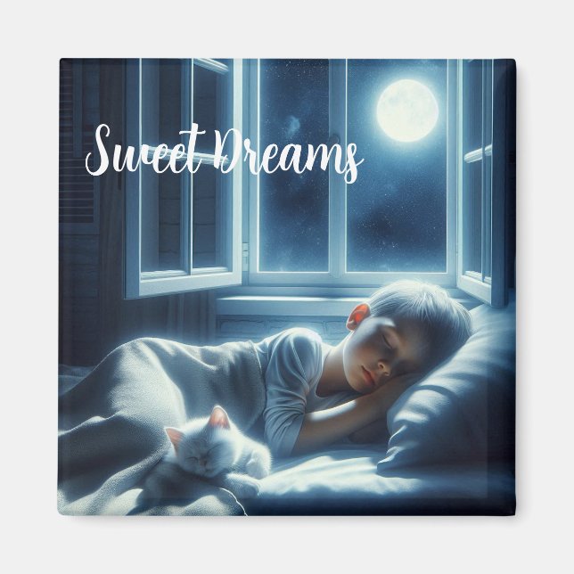 Sweet Dreams Cat Magnet (Front)