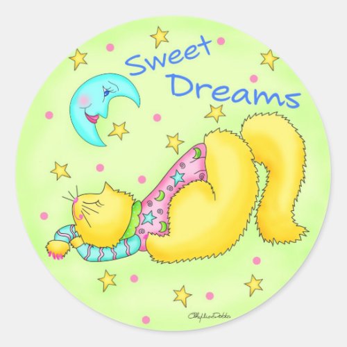 Sweet Dreams Cat Sticker