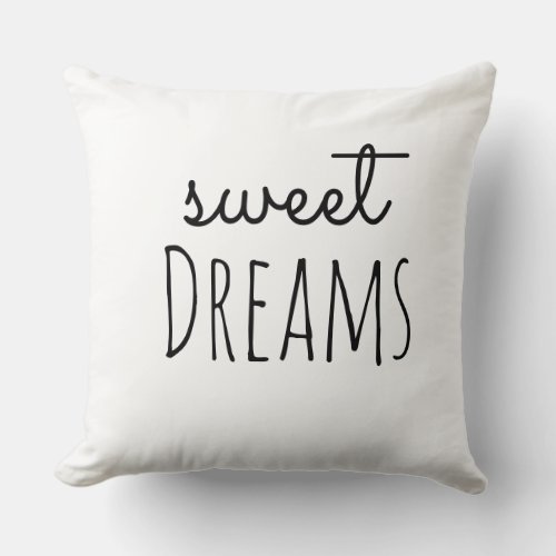 sweet dreams chic trendy sleepy head Throw Pillow