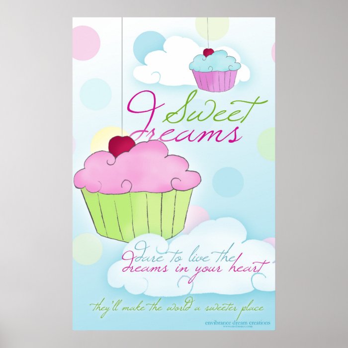 Sweet Dreams Cupcake Cloud Poster