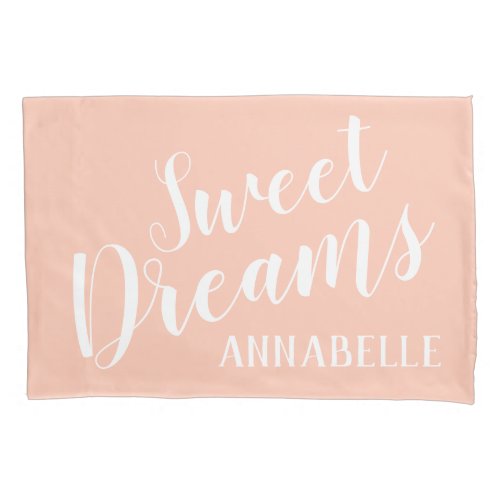 Sweet Dreams Custom Color Monogram Girls Pillow Pillow Case