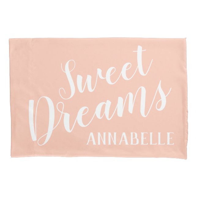 Sweet Dreams Custom Color Monogram Girls Pillow Pillow Case (Front)
