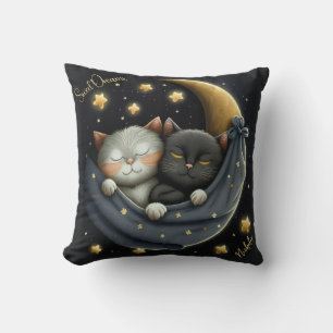 Sweet Dreams Cute Design Kitten Personalized Name Throw Pillow