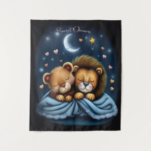 Sweet Dreams Cute Design Lion Tapestry