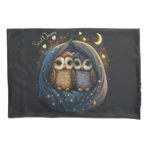 Sweet Dreams Cute Design Owl Personalized Name Pillow Case