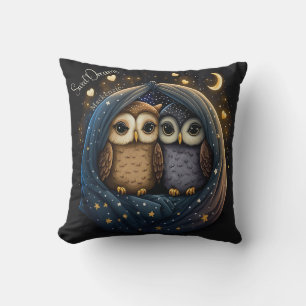 Sweet Dreams Cute Design Owl Personalized Name Throw Pillow