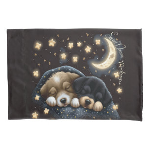 Sweet Dreams Cute Design Puppy Personalized Name Pillow Case