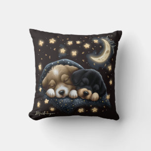 Sweet Dreams Cute Design Puppy Personalized Name Throw Pillow