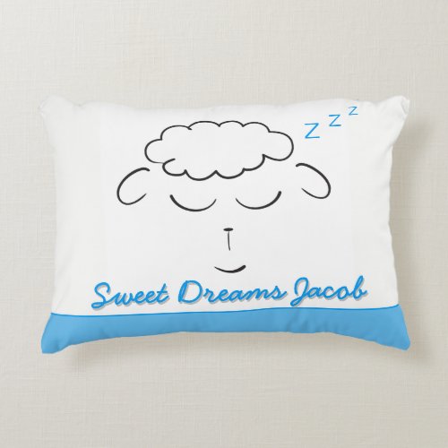 Sweet Dreams cute Lamb personalized with prayer Accent Pillow