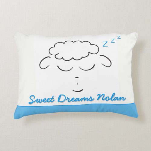 Sweet Dreams cute Lamb personalized with prayer Accent Pillow