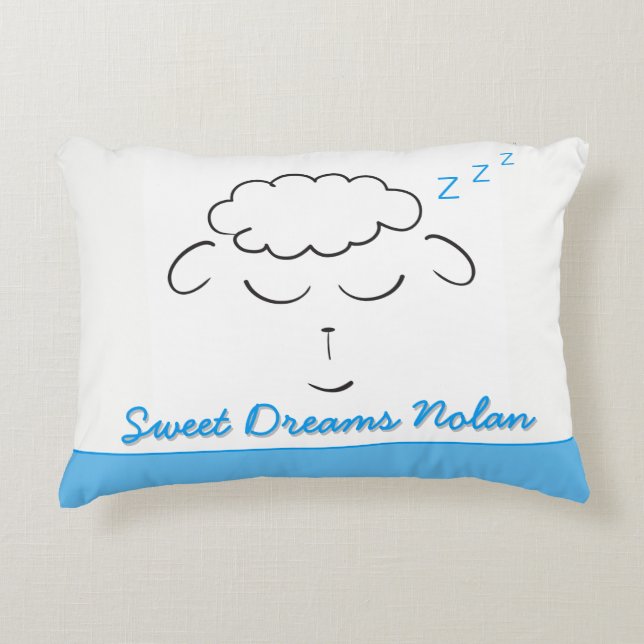 Sweet Dreams cute Lamb personalized with prayer Accent Pillow (Front)