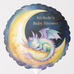 Sweet Dreams Dragon and Half Moon Baby Shower Balloon