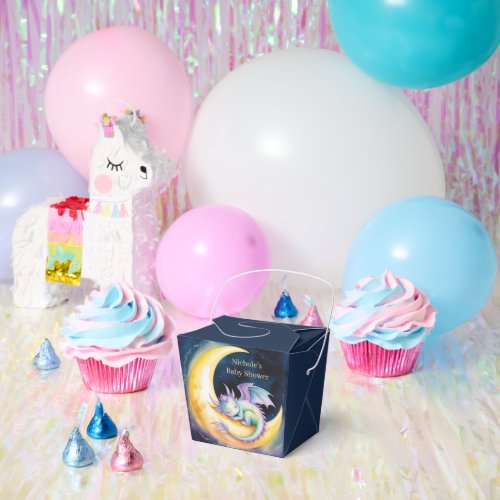 Sweet Dreams Dragon and Half Moon Baby Shower Favor Boxes