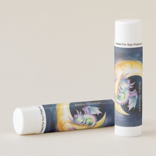 Sweet Dreams Dragon and Half Moon Baby Shower Lip Balm