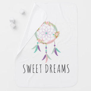 Sweet Dreams Dream Catcher Pastel Boho Custom Baby Blanket