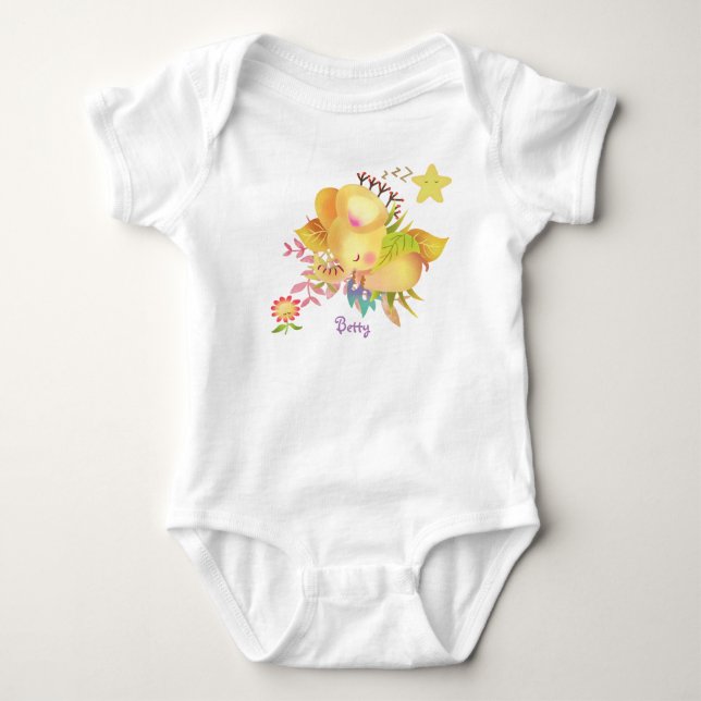 Sweet Dreams Elephant Baby Bodysuit (Front)