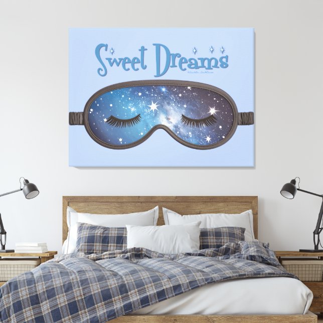 Sweet Dreams Face Mask Canvas Print (Insitu(Bedroom))