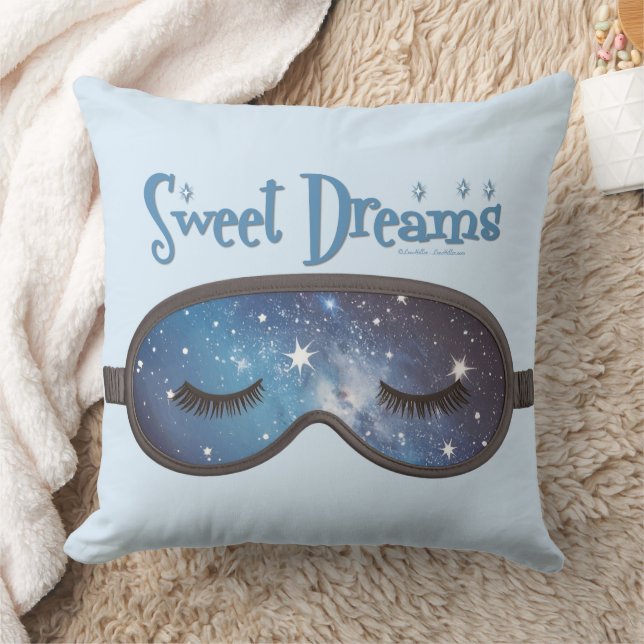 Sweet Dreams Face Mask Throw Pillow (Blanket)