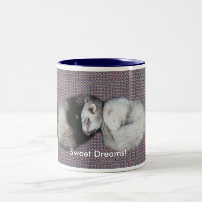 Sweet Dreams Ferrets Two-Tone Coffee Mug (Center)