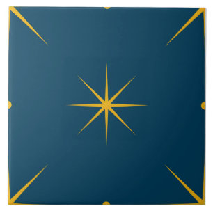 Sweet Dreams Gold Stars Ceramic Tile