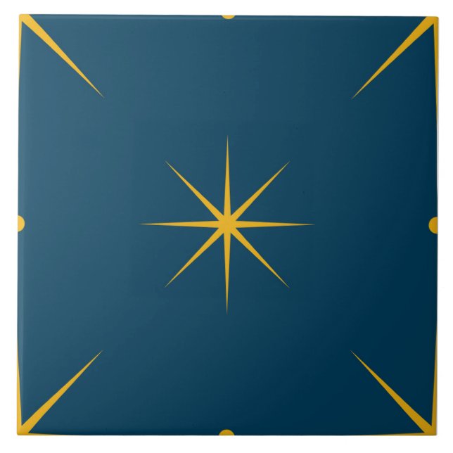 Sweet Dreams Gold Stars Ceramic Tile (Front)