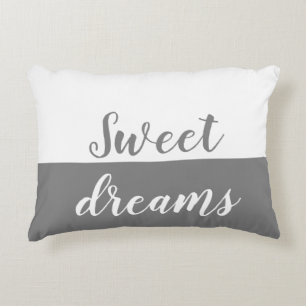 Sweet Dreams,  Gray & White Accent Pillow