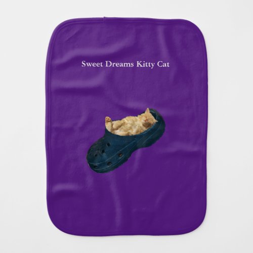 Sweet Dreams Kitty Cat Baby Burp Cloth