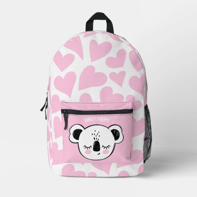 Sweet Dreams Koala Printed Backpack (Front)