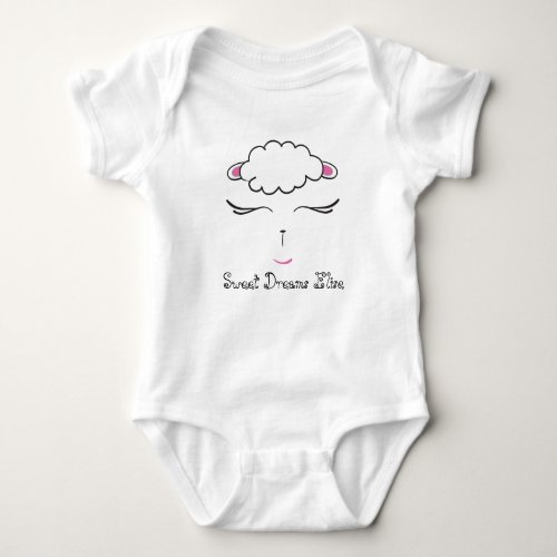 Sweet Dreams Lamb face Custom Name Baby Bodysuit