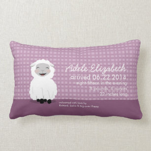 Sweet Dreams Lamb Purple Personalized Baby Pillow
