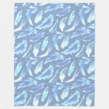 sweet dreams - light blue watercolor feathers :
