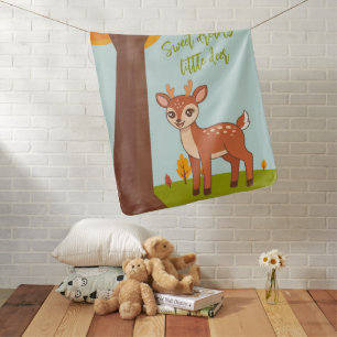 Sweet Dreams Little Deer Cute Woodland Forest Nurs Baby Blanket