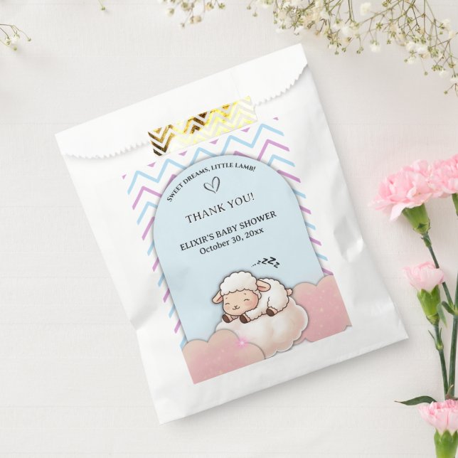 Sweet Dreams Little Lamb Cute Kawaii Baby Shower  Favor Bag (Sealed)