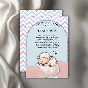 Sweet Dreams Little Lamb Cute Kawaii Baby Shower  Thank You Card