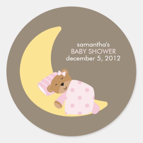 Sweet Dreams Lullaby Girl Baby Shower Stickers