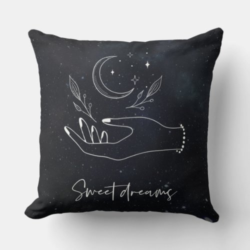 Sweet Dreams Manifesting Galaxy Nebula Space Throw Pillow
