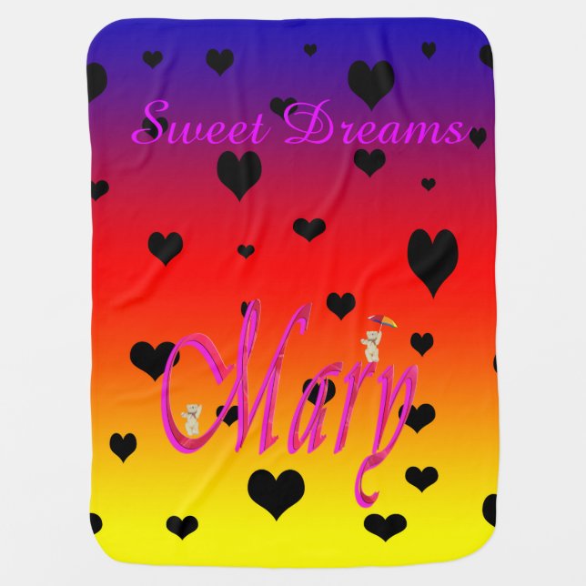 Sweet Dreams Mary, Baby Rainbow Heats Blanket (Front)