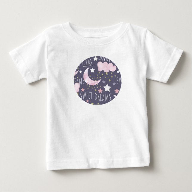 Sweet Dreams Moon Baby Girl T-Shirt (Front)