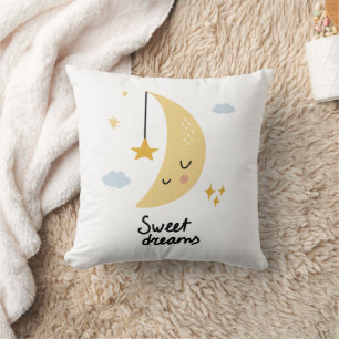 Sweet Dreams Moon & Stars Throw Pillow