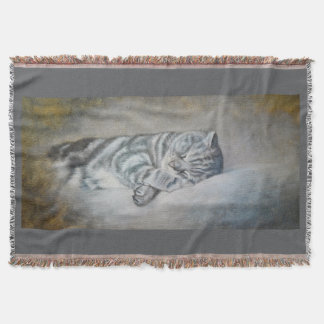 Sweet Dreams of a British Shorthair Throw Blanket