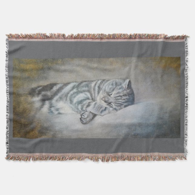 Sweet Dreams of a British Shorthair Throw Blanket (Front)
