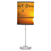 Sweet dreams orange and black sunset with birds