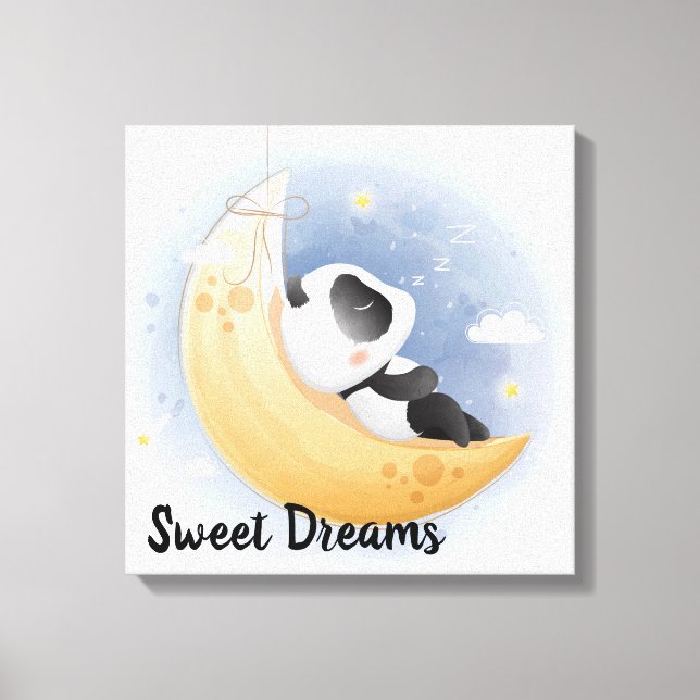 Sweet Dreams Panda Bear Canvas Print (Front)