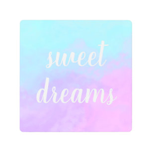 "Sweet Dreams" Pastel Abstract Clouds Metal Print