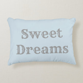 Sweet Dreams Pillow - Light Blue & Gray
