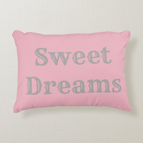 Sweet Dreams Pillow _ Light Pink  Gray