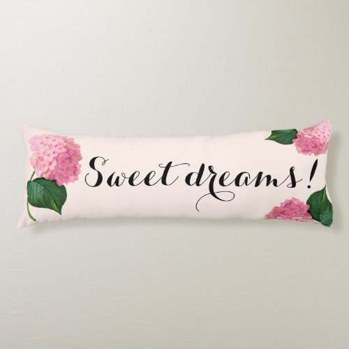 Sweet Dreams Pink Hydrangea Body Pillow