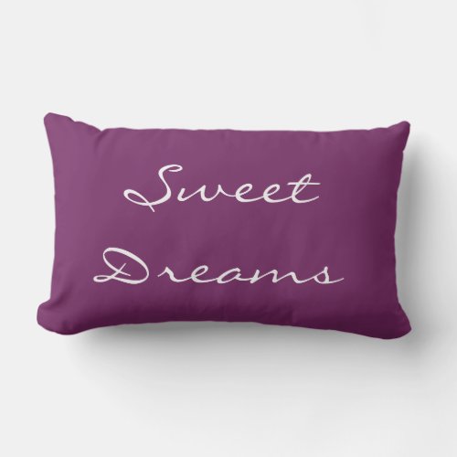 Sweet Dreams Purple Bed Accent Pillow